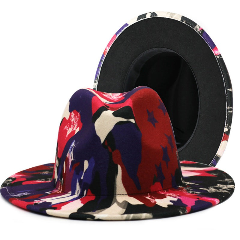 Blue,, Red and Pink Fedora
