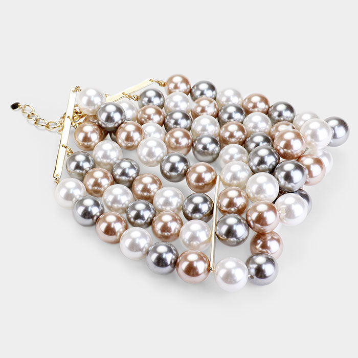 Multi Strand Pearl Choker