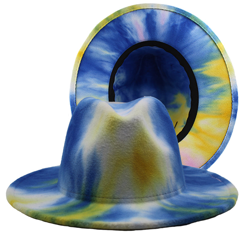 Yellow and Blue Fedora Hat