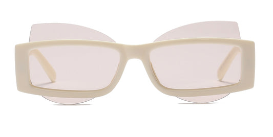 FUTURISTIC FASHION RECTANGULAR CAT EYE GEOMETRIC SUNGLASSES